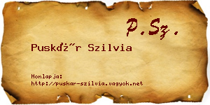 Puskár Szilvia névjegykártya